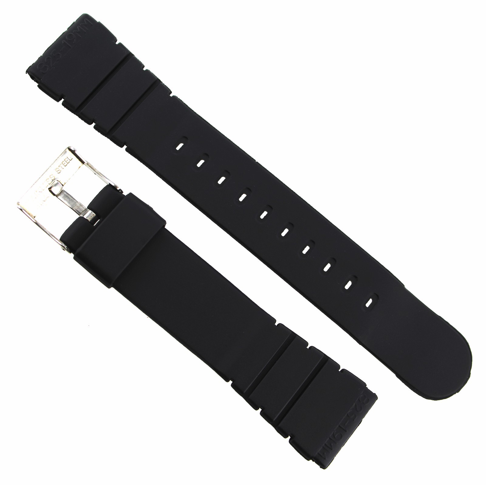 19mm Flex-On Black Rubber Waterproof Sports Strap Watch Band BUY 1 GET 2 FREE