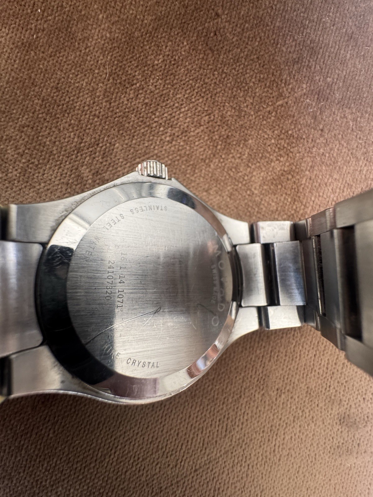 Men’s Movado Swiss Stainless Steel Watch- Short to Regular Band- Light Wear.