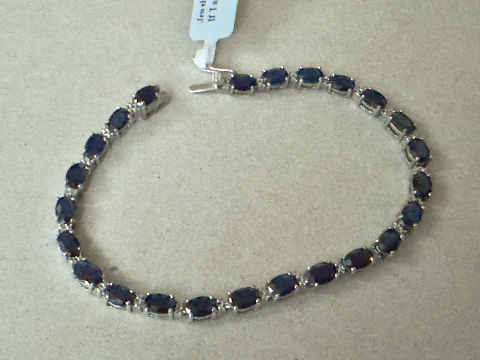 18ct Diffused Blue Sapphire & Diamond Sterling Silver Bracelet