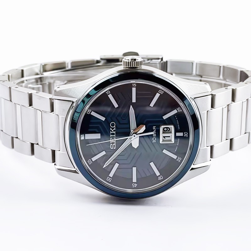Seiko Essentials SUR559 Men’s Quartz Watch Blue Textured Dial 39.5mm