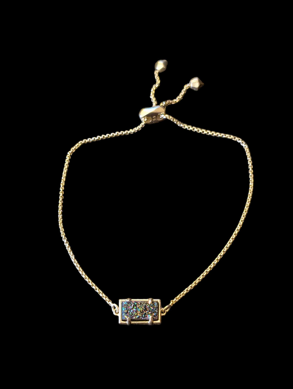 Kendra Scott Phillipa Druzy Square 12.2mm Pendant Brushed Gold OSFM Bracelet