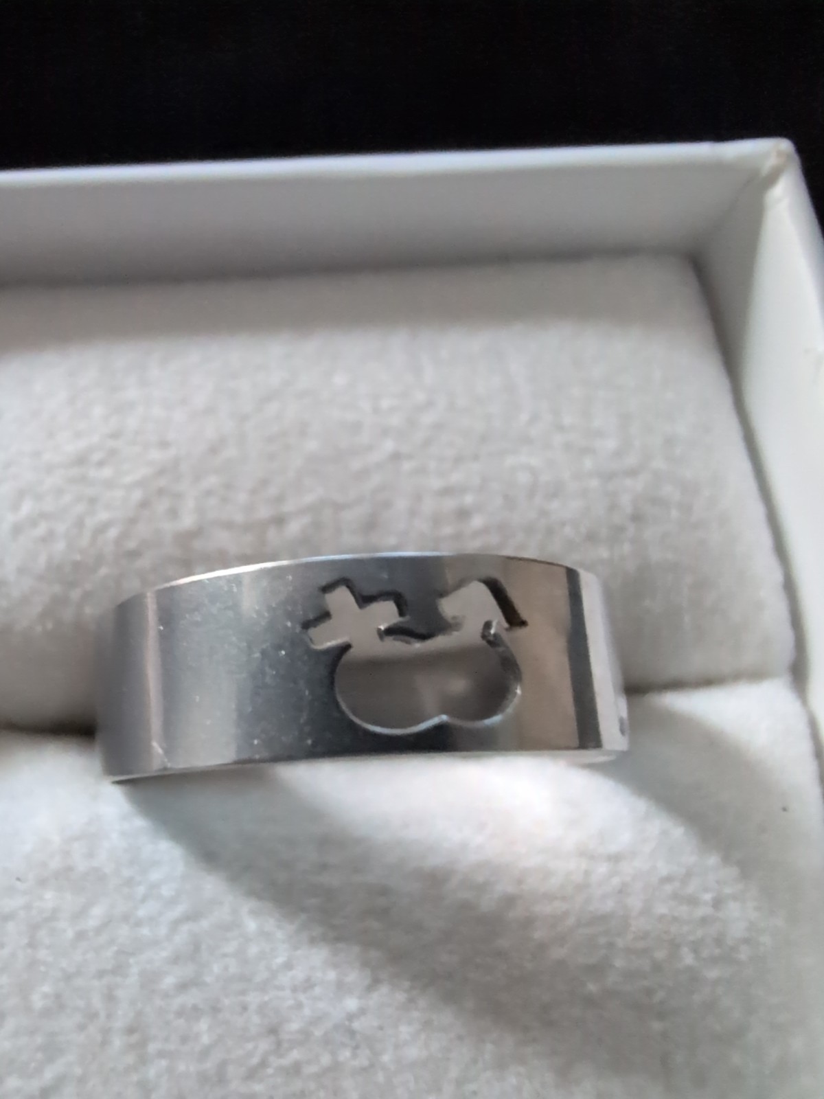 Stainless Size 12 Male And Female Handcrafted Custom Hand Lasered Band Ring