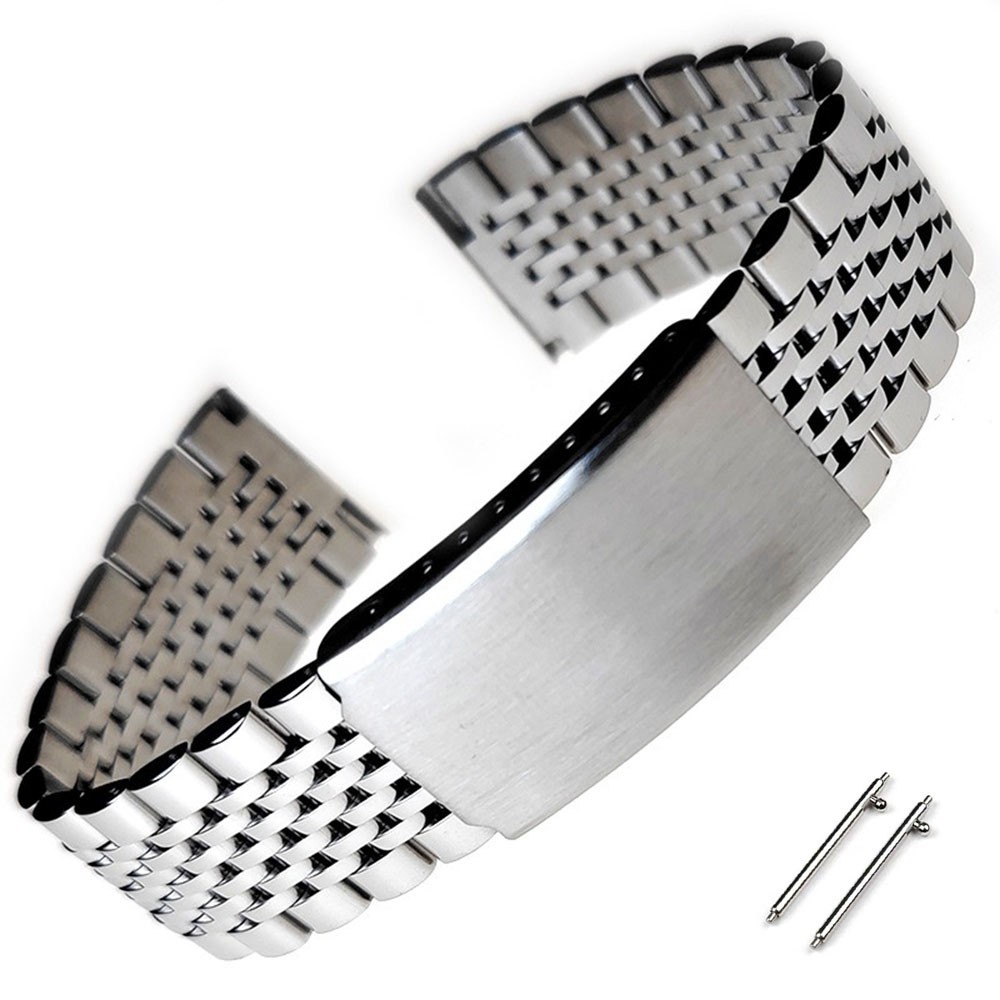 High Quality 9 Beads Stainless Steel Arc Watch Strap 18/20/22mm Metal Bracelet