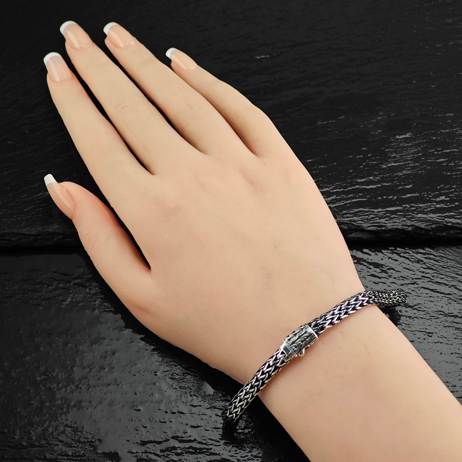 6mm John Hardy Wheat Chain Sterling Silver Bracelet 8 1/4″ BR3100