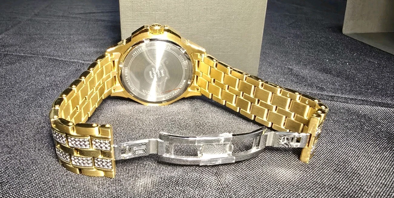 Bulova Octava Crystal 98C126 Gold Tone Men’s Quartz Watch 41.5 mm