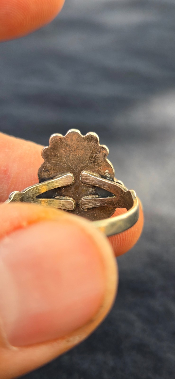 1940’s SW Native Style Sterling Silver Turquoise Wheeler Manufacturing Ring Sz 9