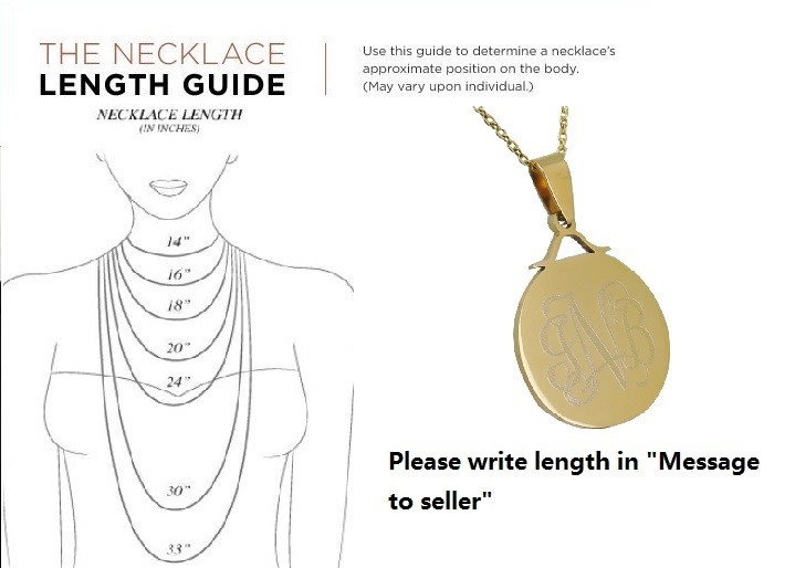 Personalized Monogram Disc Necklace Circle Monogram Necklace Engrave