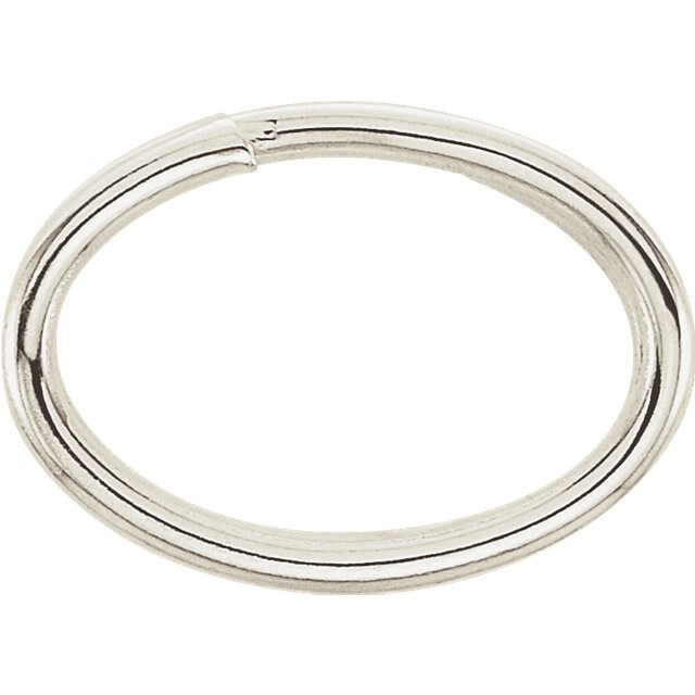 4.8×6.8mm OD 14k Solid White Gold Oval Split Jump Ring Keychain Charm Link US