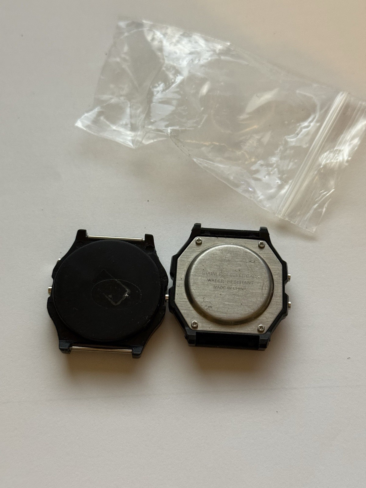 Camelot TIMECO Quartz Wristwatch Lot, Digital Dial, Black, Steel Plastic, Parts