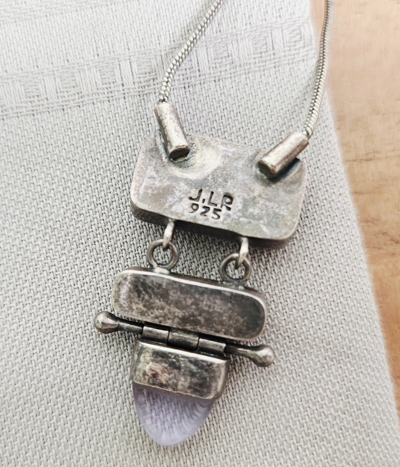 Vintage JLR Mexico Sterling Silver Dangle Pendant Necklace Juvento Reyes Signed