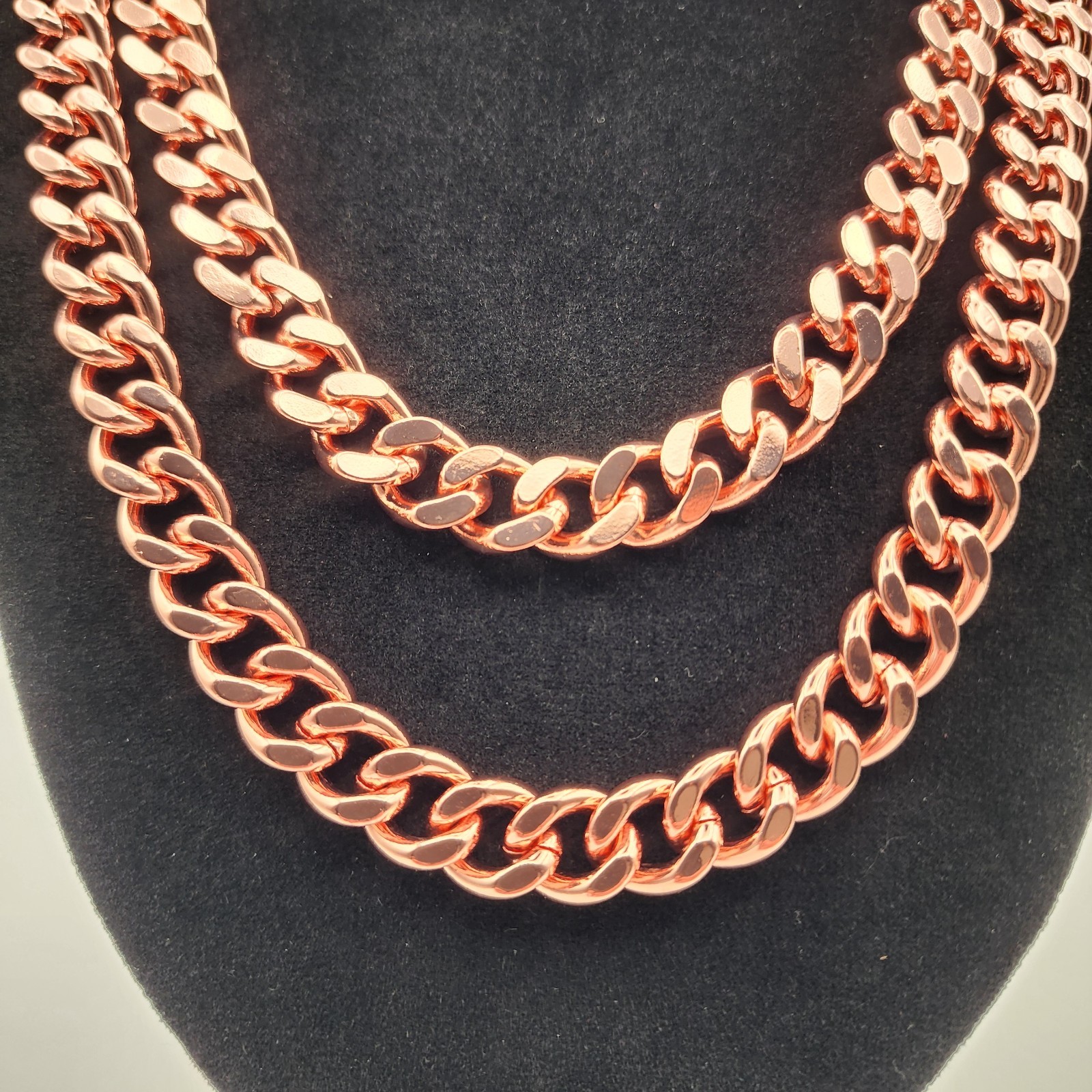 Pure Copper Cuban Chain Necklace – 12 mm Heavy Cuban Link Chain 22″-24″