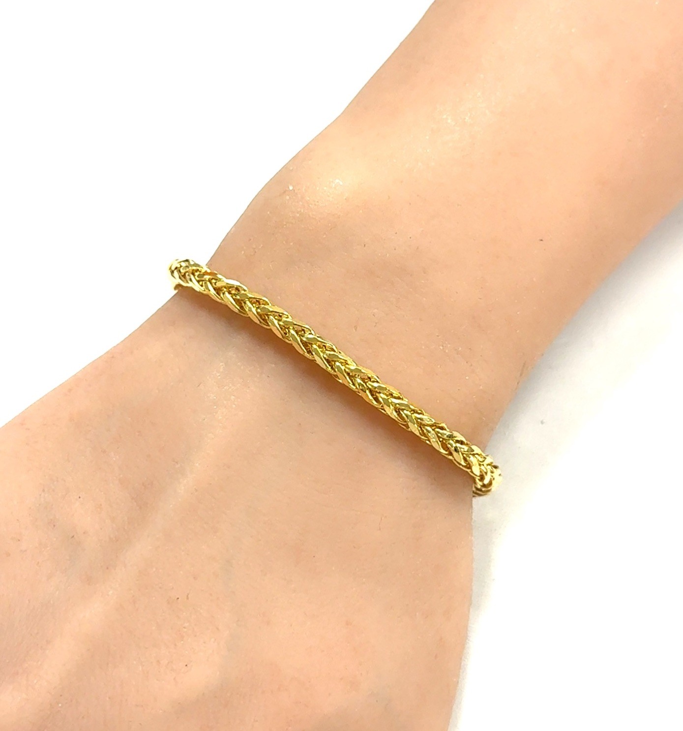 6” Women’s 18k Yellow Gold Franco Foxtail Link Bracelet Made in Japan 6.85g
