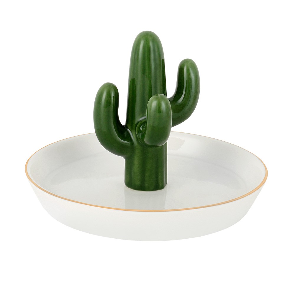 Ceramic Cactus Jewelry Tray Cute Ring Holder Dish Key Tray Jewelry Plate Trinket