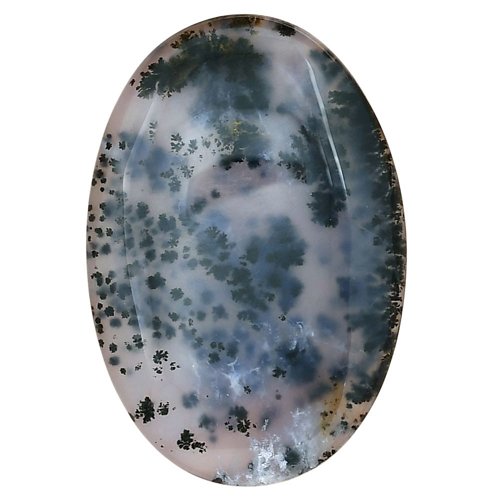 Natural Robinson Ranch Plume Agate 40.7×27.6×5.4 mm Oval Gemstone LS02198-33