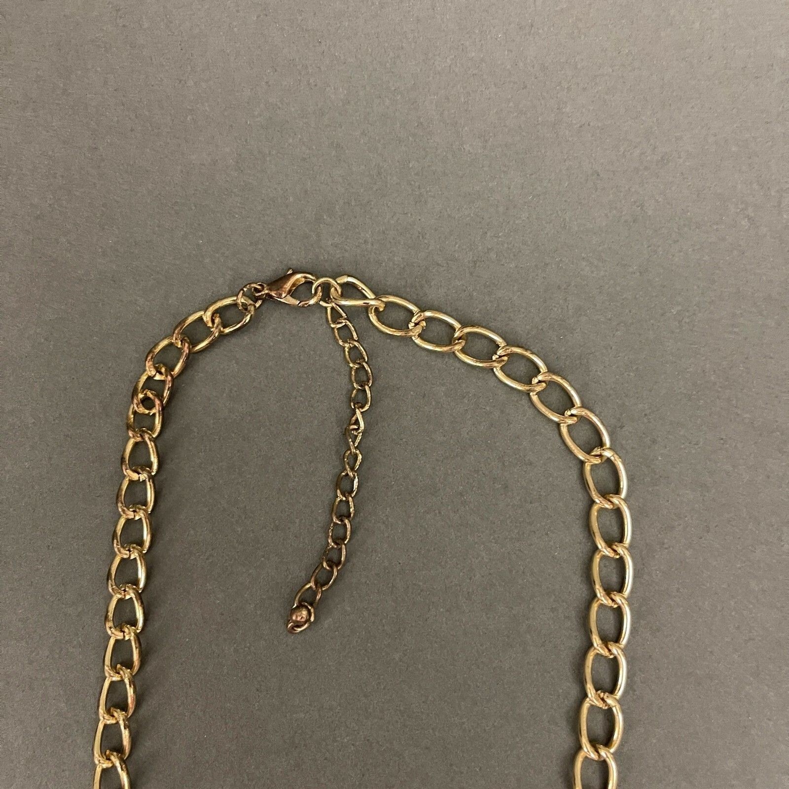 Blue Green Gold-tone Chain Statement Fashion Jewelry Necklace NWOT