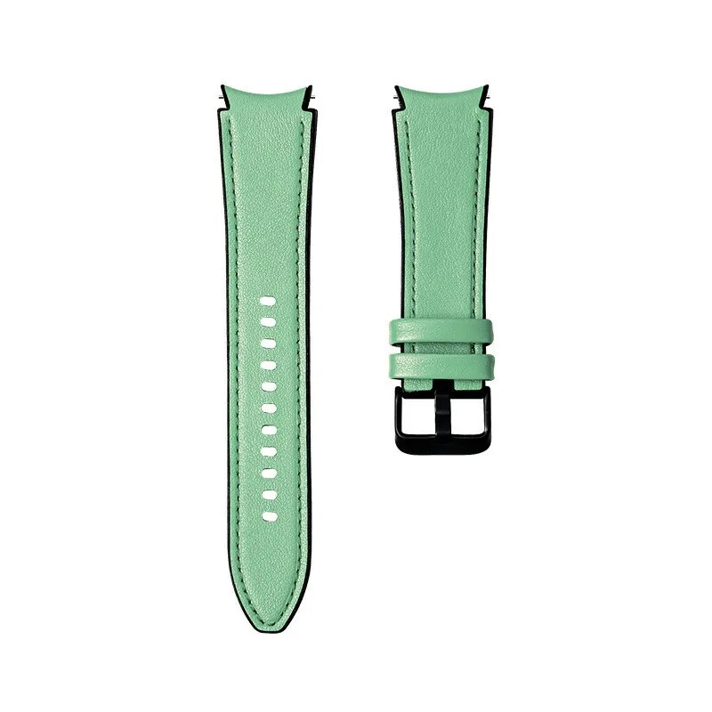 20mm Curved TPU Leather Strap for Samsung Galaxy Watch 7 6 5 4 40mm 44mm 43 47mm