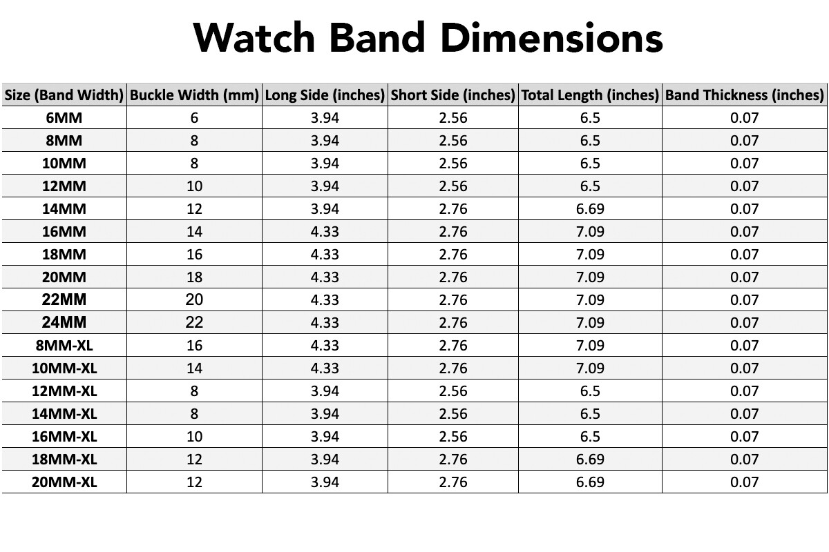 Bandini Watch Band, Leather Strap, Slim, 3 Colors – 6mm – 24mm, Extra Long Also