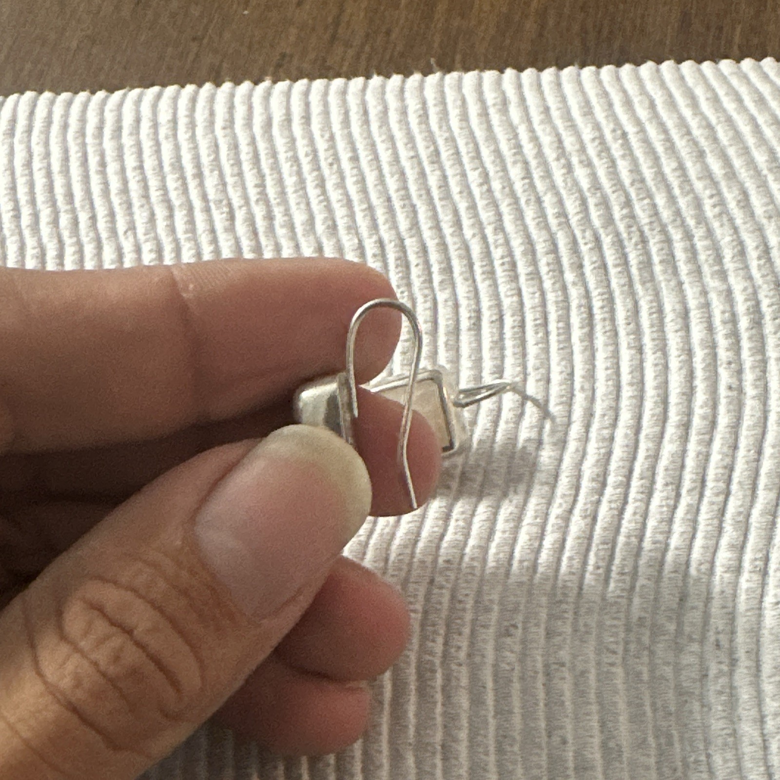 old 925 Sterling Silver Square Dangle/Drop Hook Earrings, Mexico