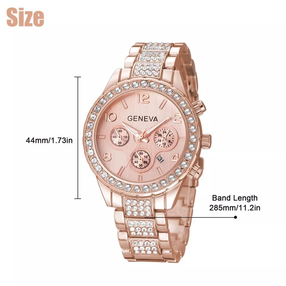 Reloj cuarzo para mujer,oro rosa,impermeable,clásico,acero inoxidable,cristal.
