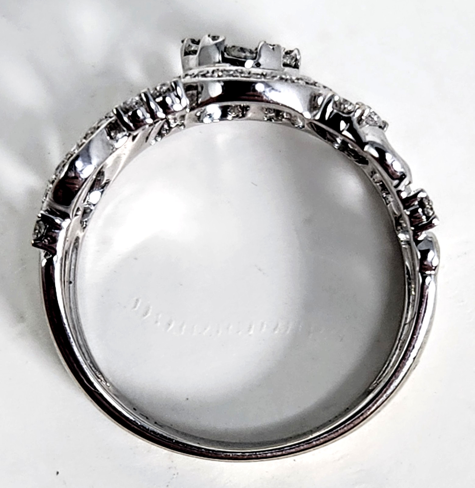 Effy Bouquet 14K White Gold Diamond Filigree Ring, ~0.53 TCW Size 7.5