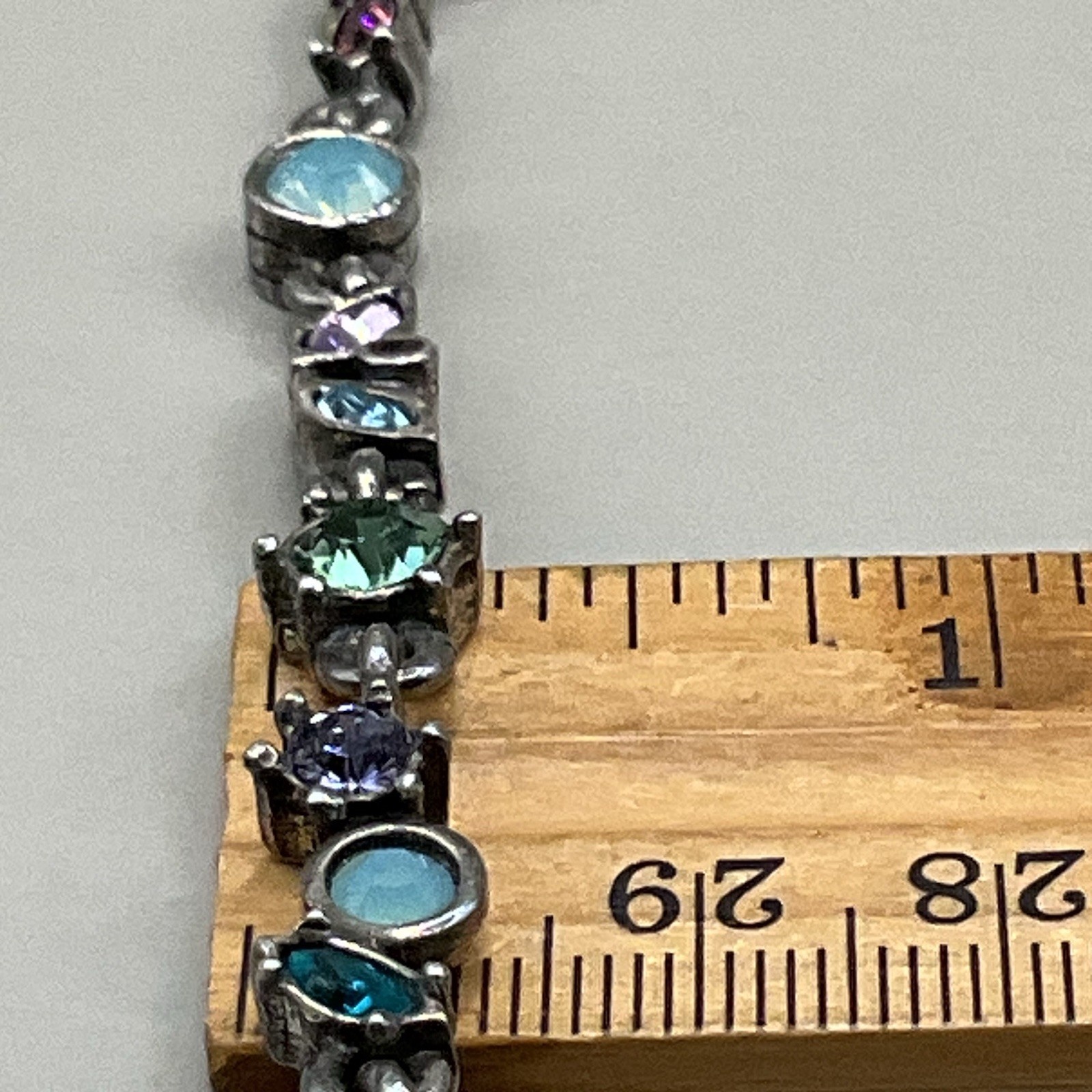 Patricia Locke USA Women’s Bracelet Silver Plated Swarovski Crystals 2004 7.25”