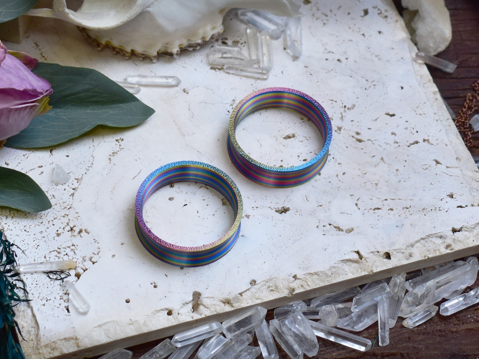 Ultra Light Ear Tunnels 10-200mm | Rainbow Twist Ear Plugs | Pair | 9 shapes