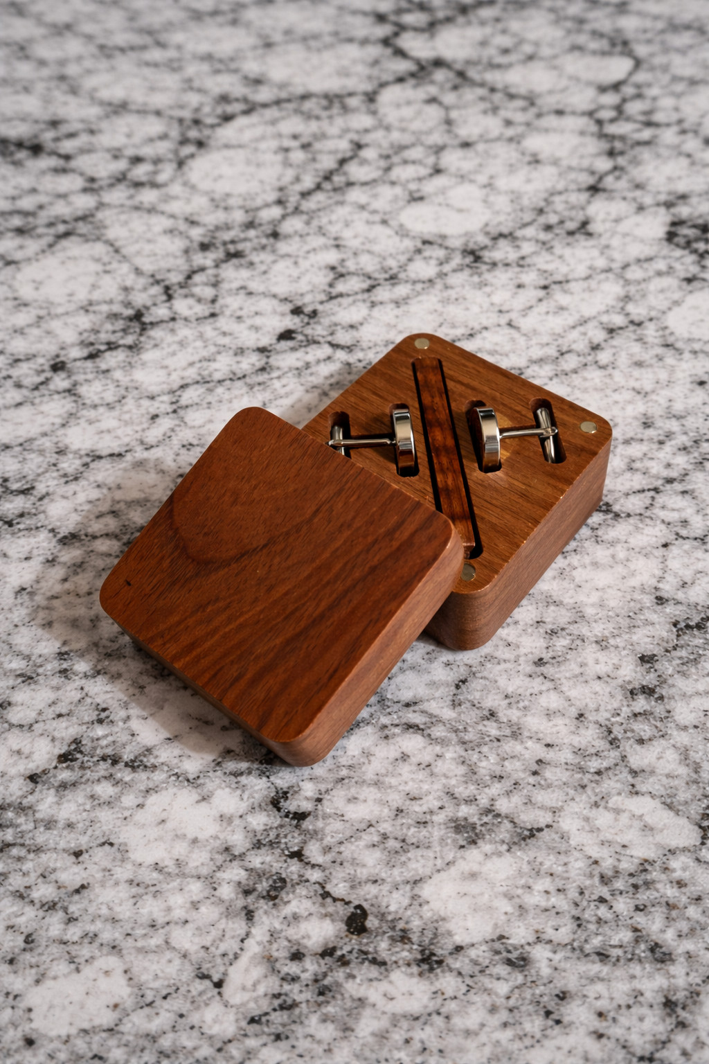 Personalized Wooden Cufflinks & Tie Bar Set – Custom Monogram Gift for Men