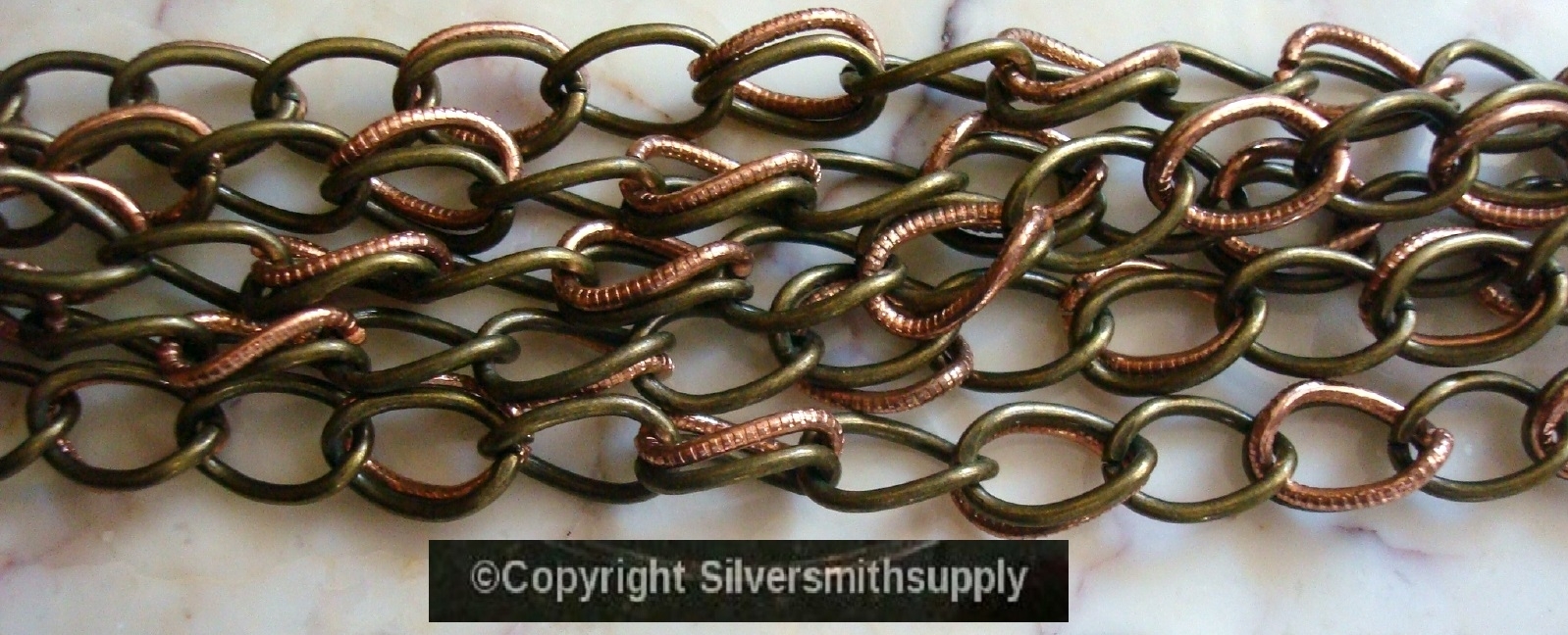 Chain for purse 3′ Bronze hammered copper large cable chain 3 links per in CH120