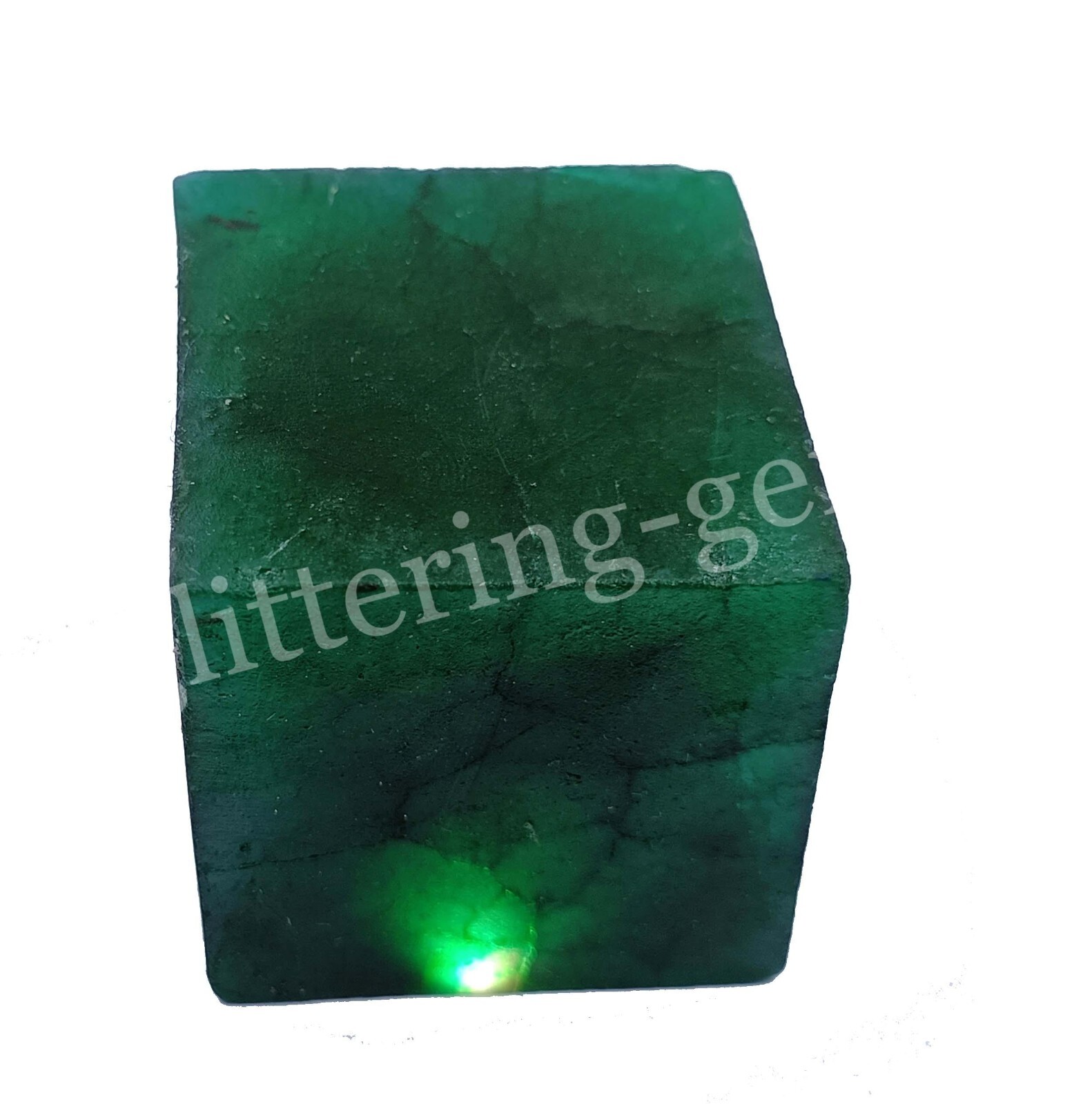 Green Emerald Natural Uncut Cube Rough 550 Ct IGL Loose Gems Opaque Dyed 26H