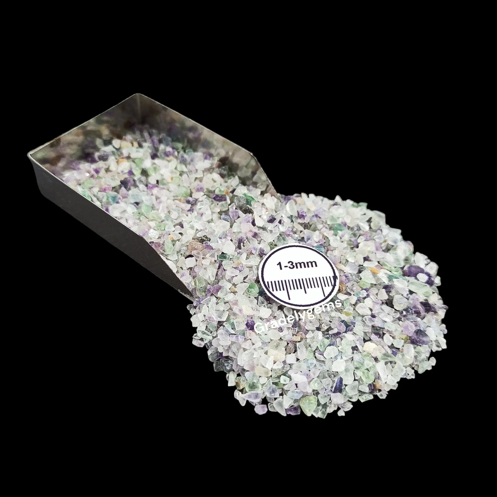 Fluorite 1-3mm Gemstone Granules for Craft Bottles Inlay