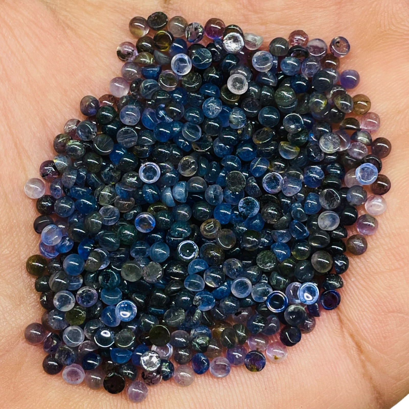 200 Pcs Natural Iolite 3mm Round Loose Untreated Cabochon Gemstone Wholesale Lot