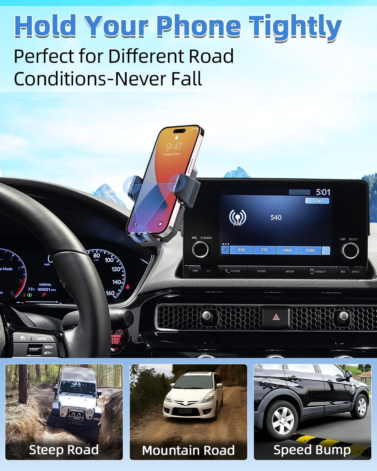 Pzk Car Phone Mount For 2020 2021-2024 2025 Toyota Highlander L/Le/Hybrid