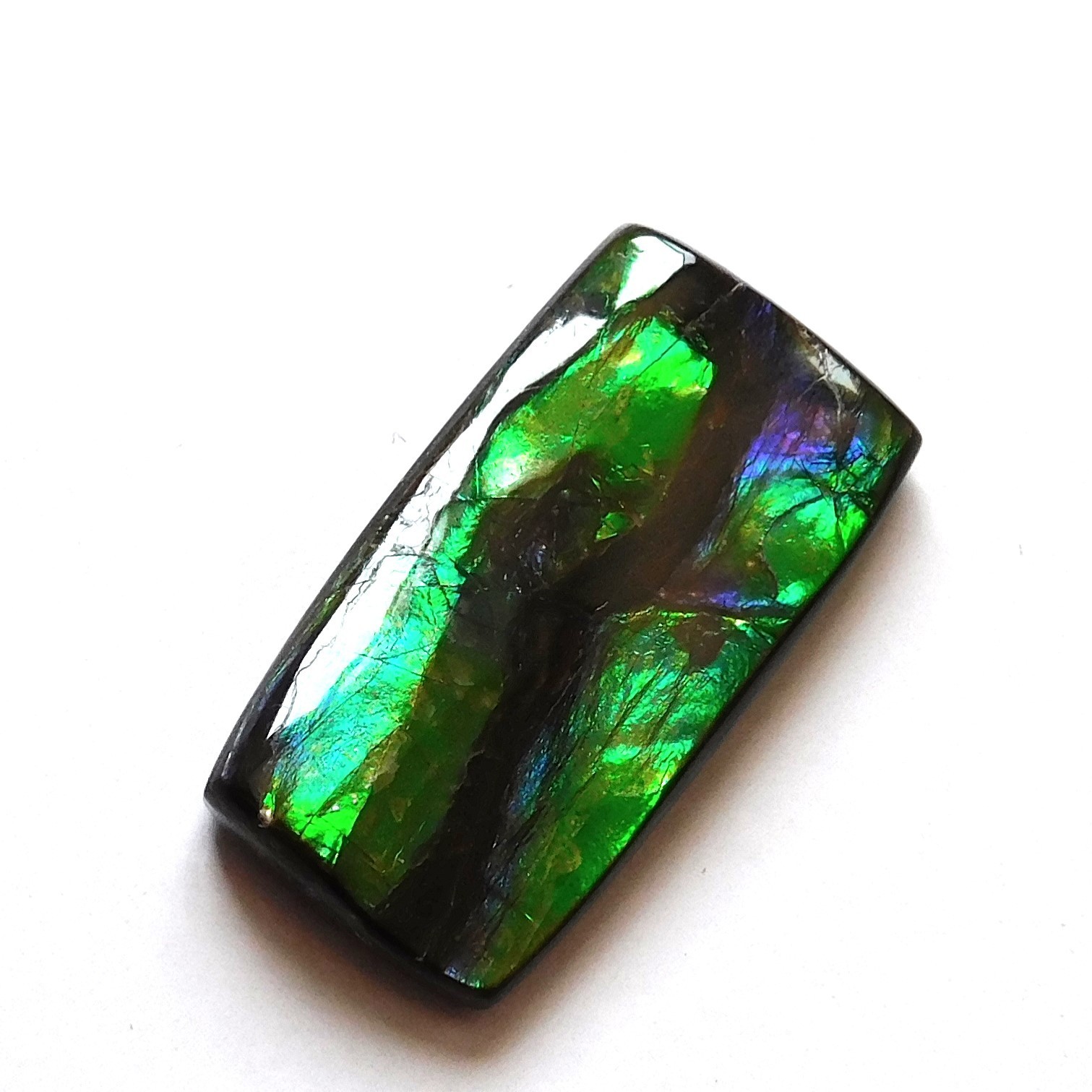 26.75 Ct Natural Canadian Ammolite Cabochon Loose Gemstone 31.4X16.7X5.6MM MJ28