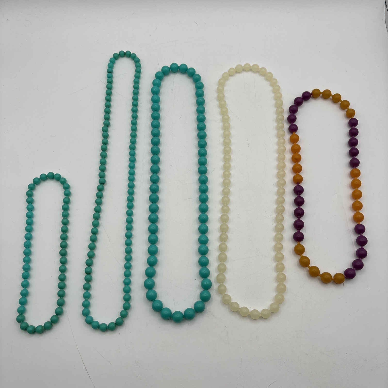 Lot of VTG 50-60s SNAP IT POP BEADS Pearls Poppit’s 5 Necklaces