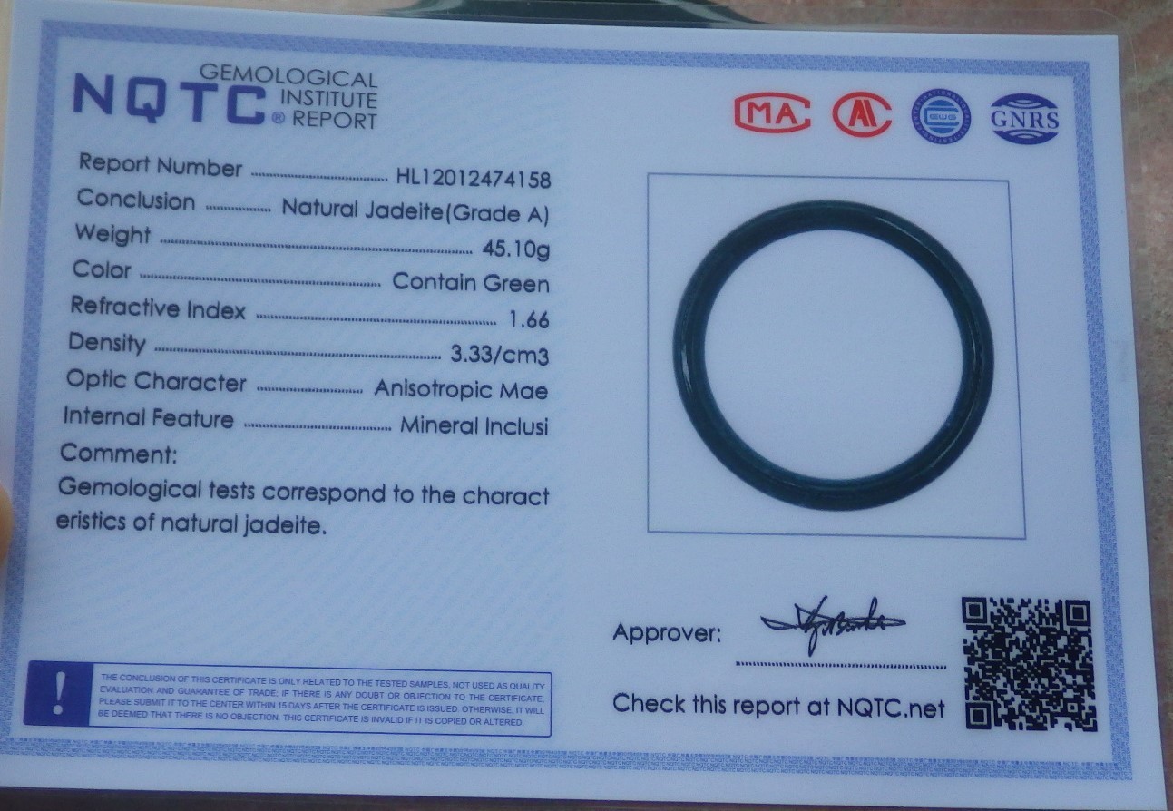 Video Certified Green A JADE Jadeite Circle Bangle Bracelet 69mm 手镯 734638 AS