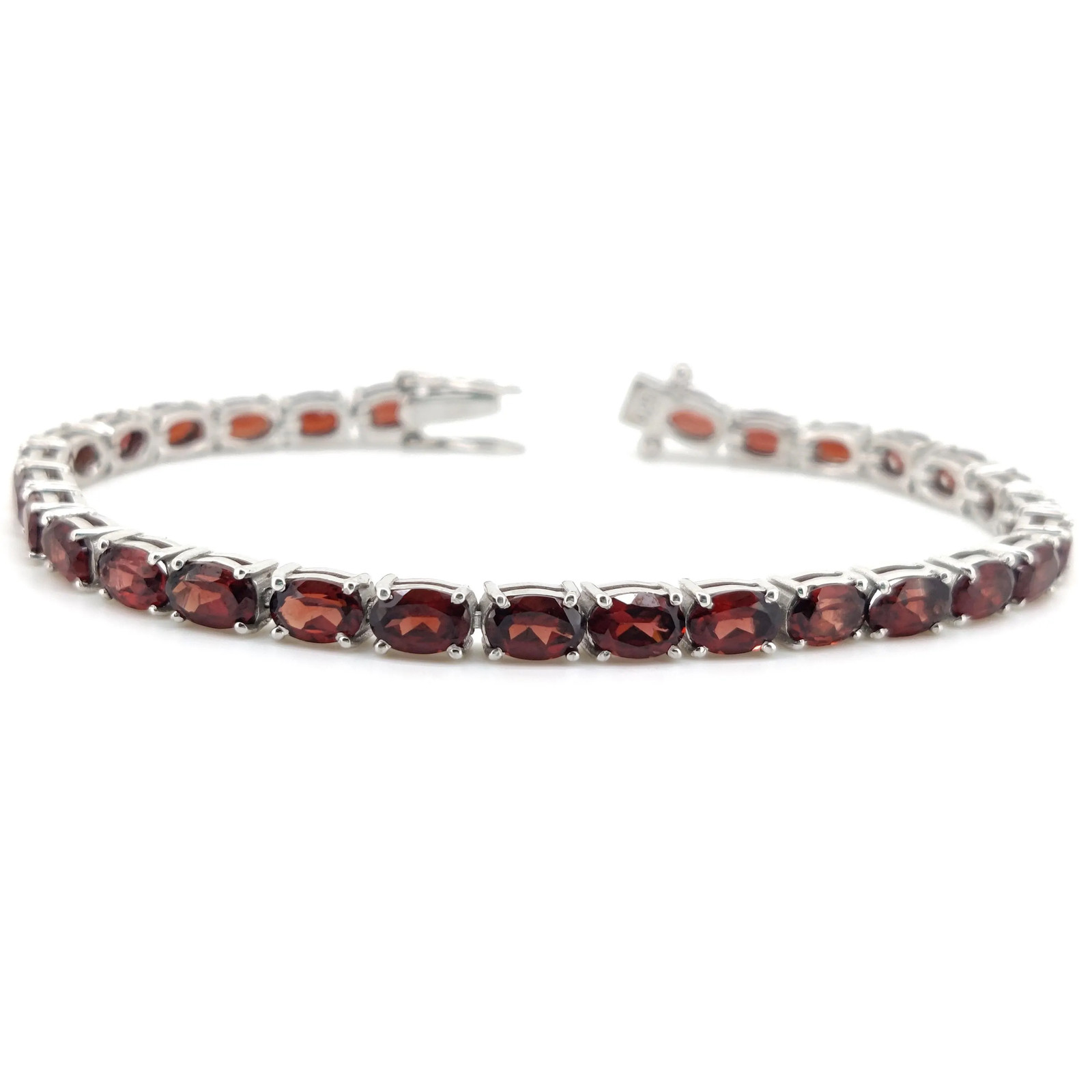 Red Garnet Tennis Bracelet Sterling Silver January Birthstone Gemstone Jewelry