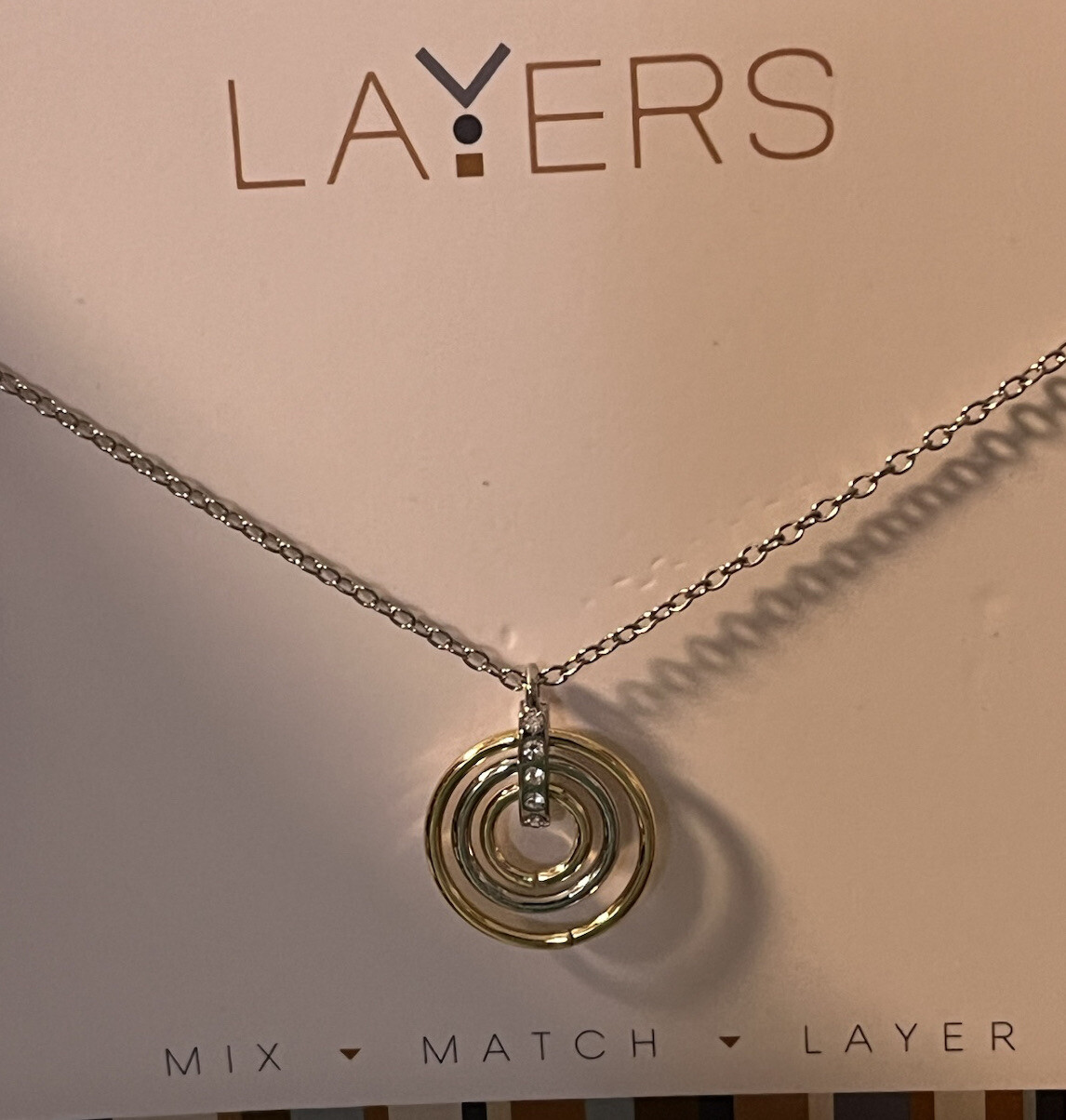 Layers Two Tone Necklace Adjustable Drawstring