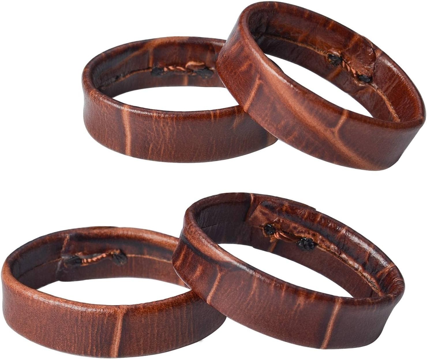 Elegant Brown Leather Watch Band Holder Loops – Fit for 16mm to 22mm Straps