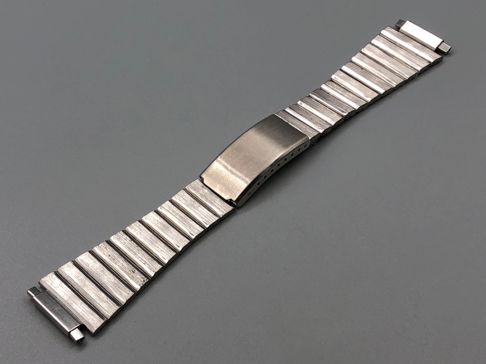 VINTAGE NOS 60s 70s STAINLESS STEEL WATCH CHRONOGRAPH BRACELET 16-22mm