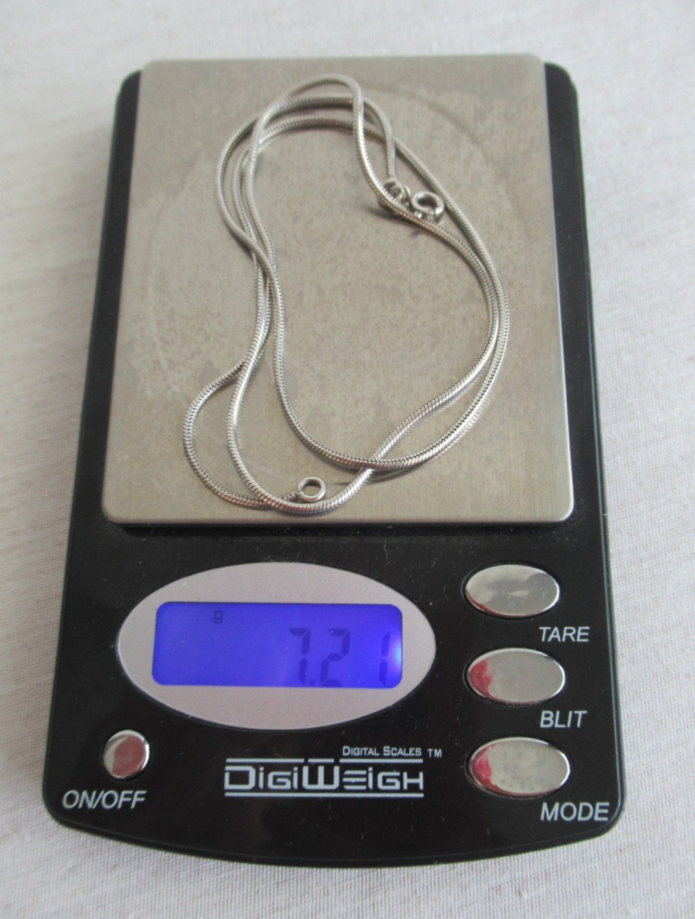 Sterling Silver 925 – 1.3 mm Snake Chain 18″ Chain Necklace – 7.21 g