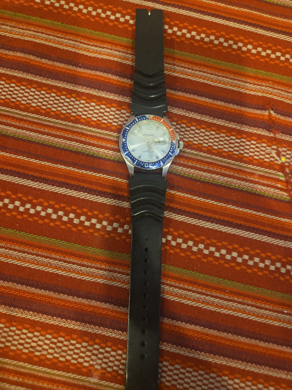 Pulsar Seiko Divers Pepsi Bezel 41mm Watch VX43 X042 P PLEASE READ DESCRIPTION