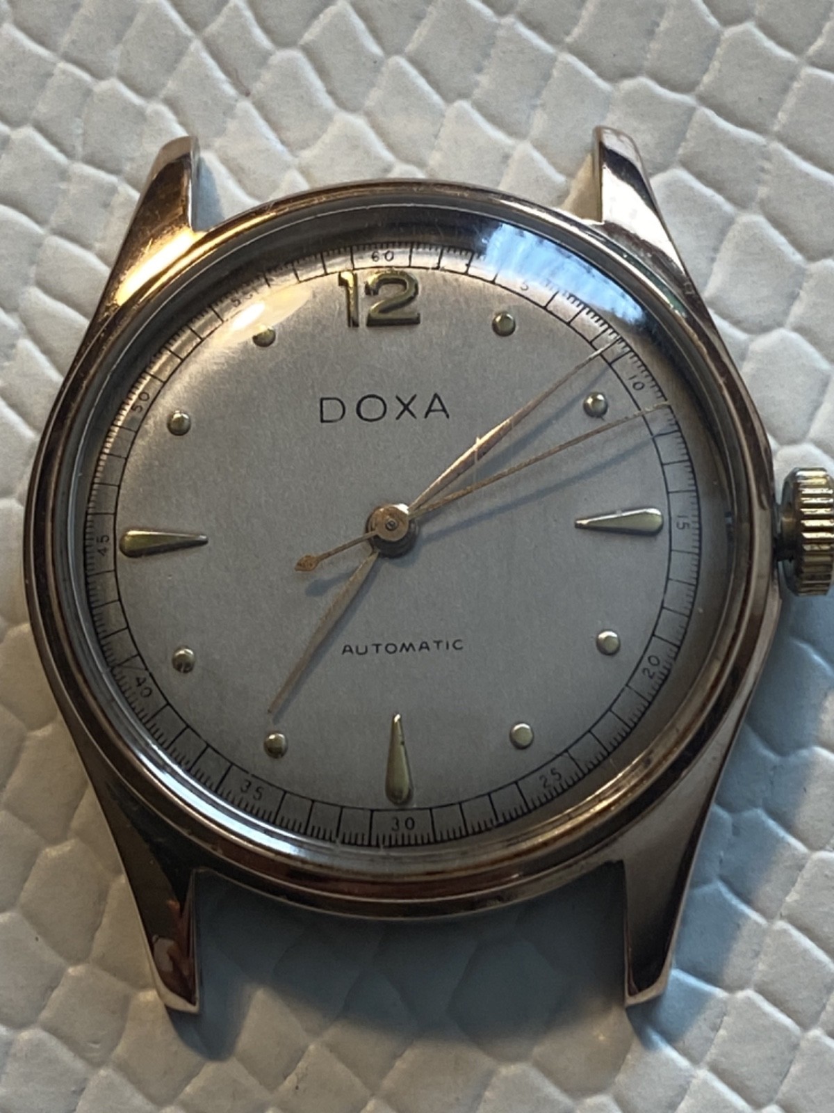1950’s DOXA 14K Pink Gold Capped “Bumper” AS-8 3/4 1250 Cal., Watch, Mint/Runs!