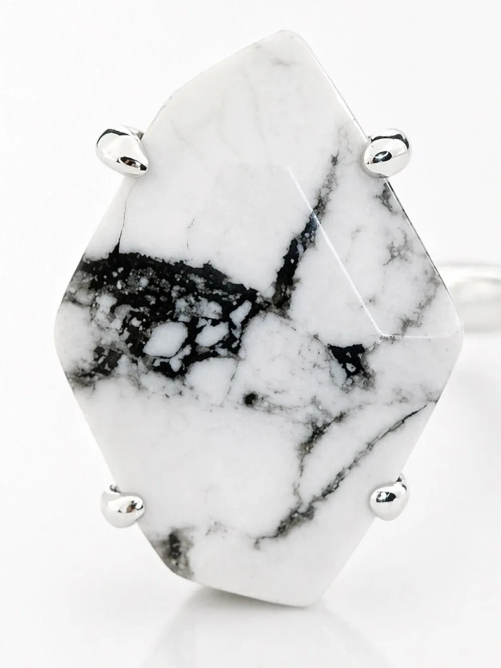 KENDRA SCOTT Silver Cynthia White Mix Stone Cuff Bracelet.