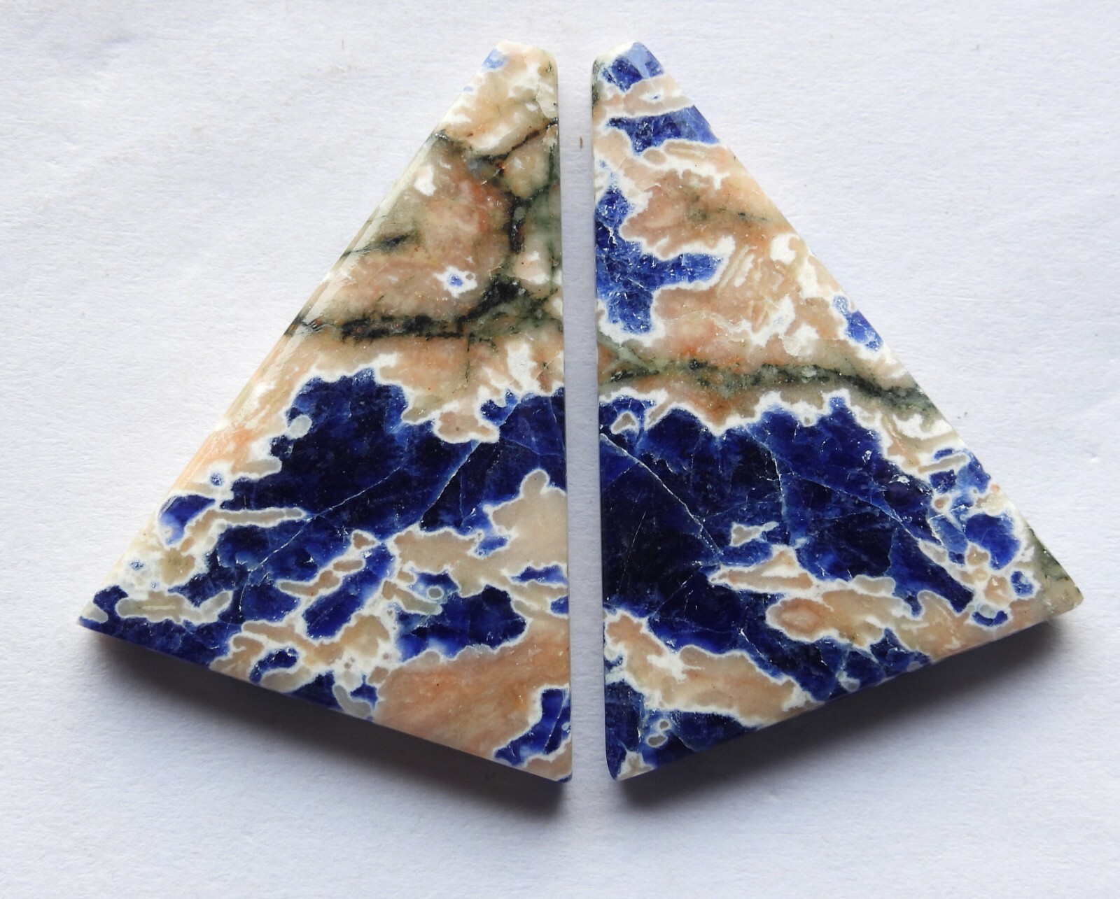 40.55 Ct Natural Sodalite (32.5mm X 23.7mm each) Cabochon Loose Match Pair