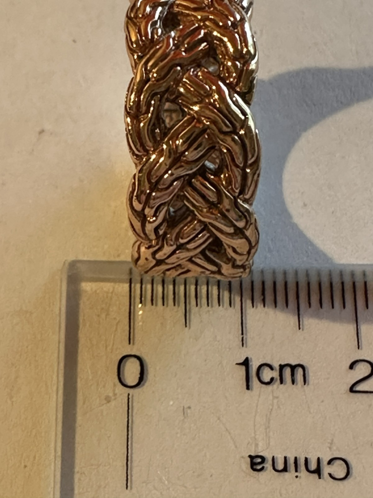 John Hardy Bronze Twist & Weave Pattern Ring (Silver Bottom) – Sz 10, Never Worn