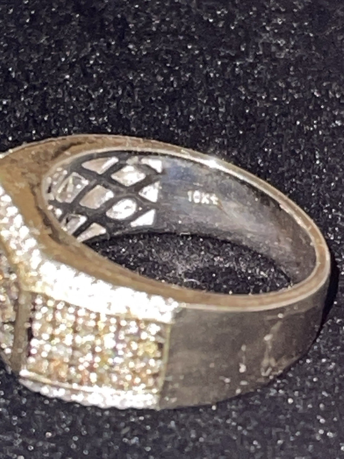 10K Yellow Gold Natural Diamond Men’s Ring 10g Size 10.5 READ