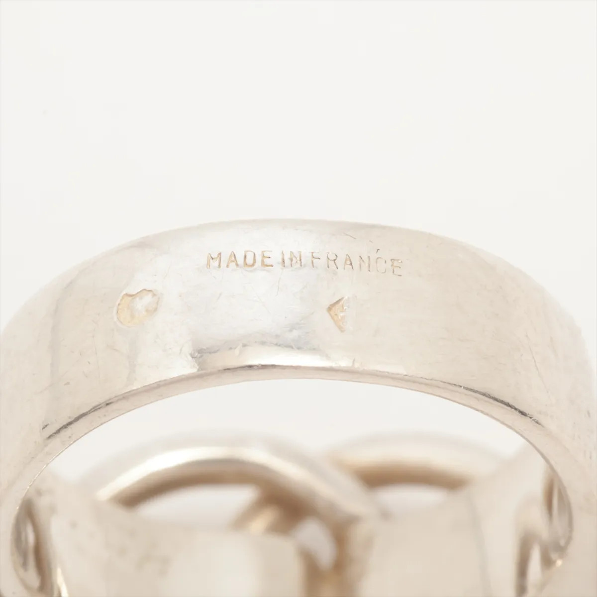 Hermès Deux Anneaux Ring 51 925 6.1g Silver