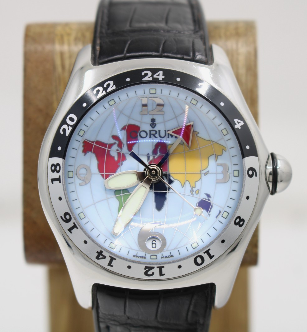 Corum Bubble 45mm Globe GMT Special Edition Automatic Watch W/Box 383.150.20