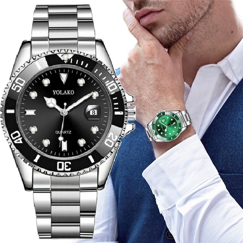 Classic Luxury Mens Stainless Steel Watch Casual Analog Date Quartz Wrist watche