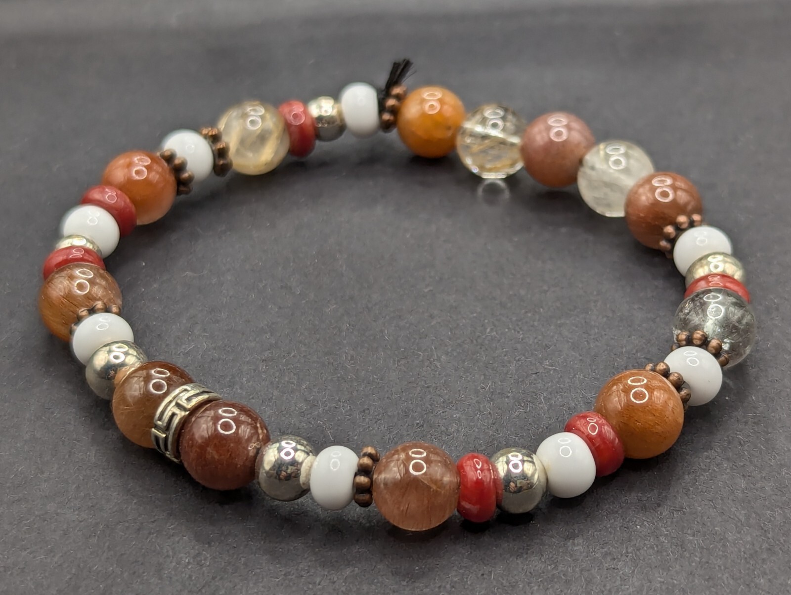 Mix Pink White 6/0 Seed Glass Beaded Stretch Bracelet (17cm) Medium/Small Wrist